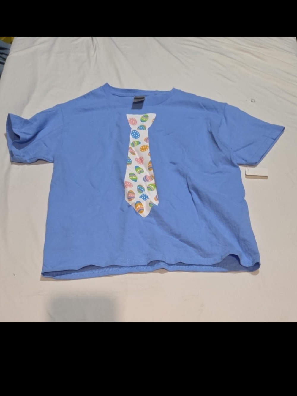 Gildan boys size medium Easter tie blue shirt #05